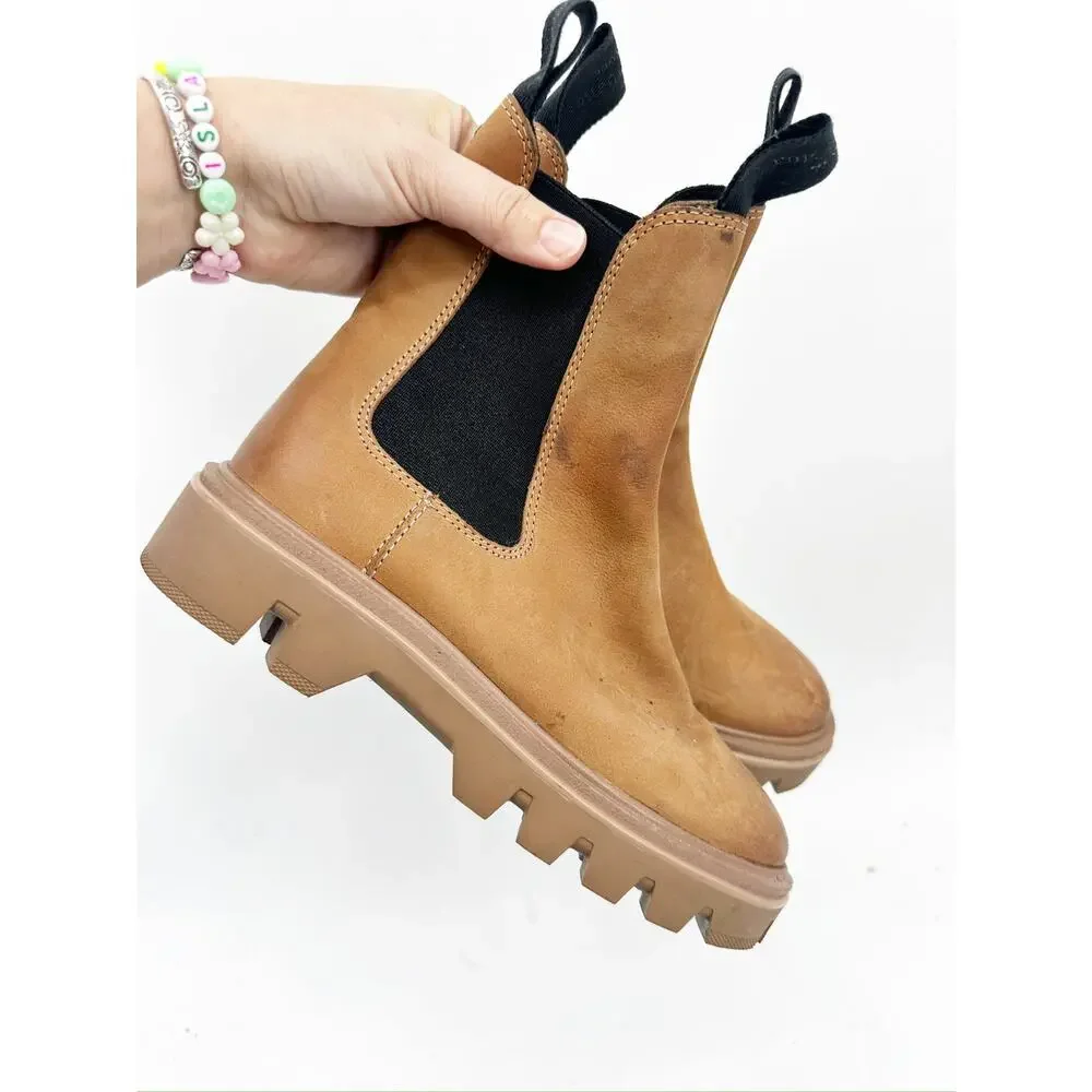 Rag & Bone Quest Tan Suede Leather Chelsea Boots‎ Size 35